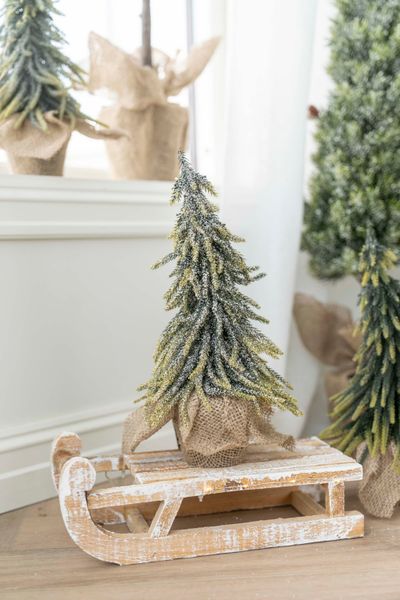 Huvudbild Furuträd i Jutekruka 35cm - Snö