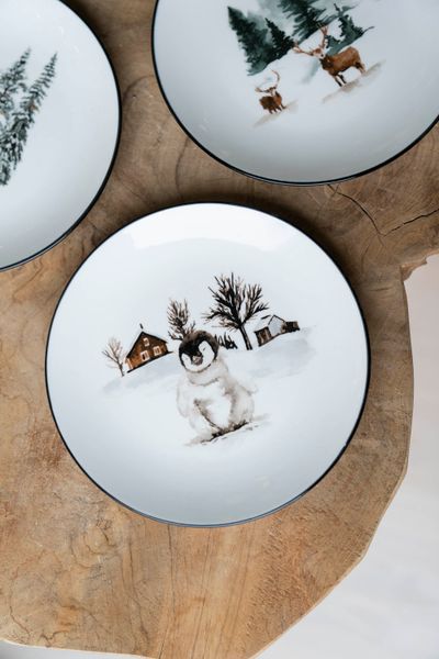 Huvudbild Vinterskog - Tallrik 19cm Pingvin