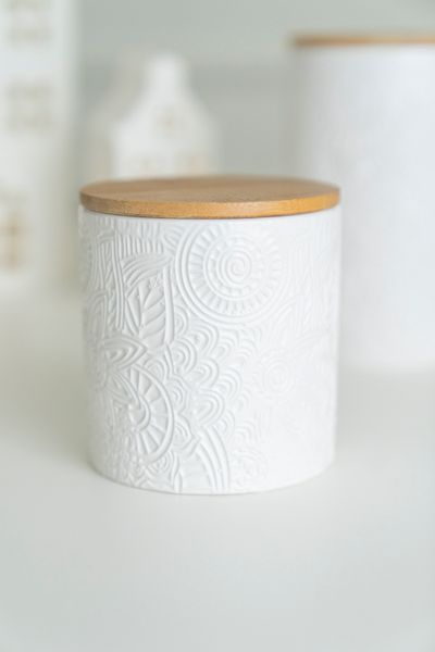 Huvudbild Keramikburk med lock 10x10cm