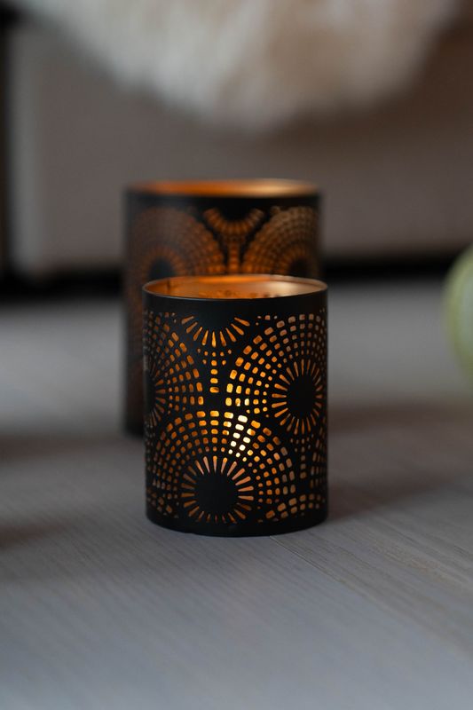 Ljushållare - svart/koppar - 10cm Bågar