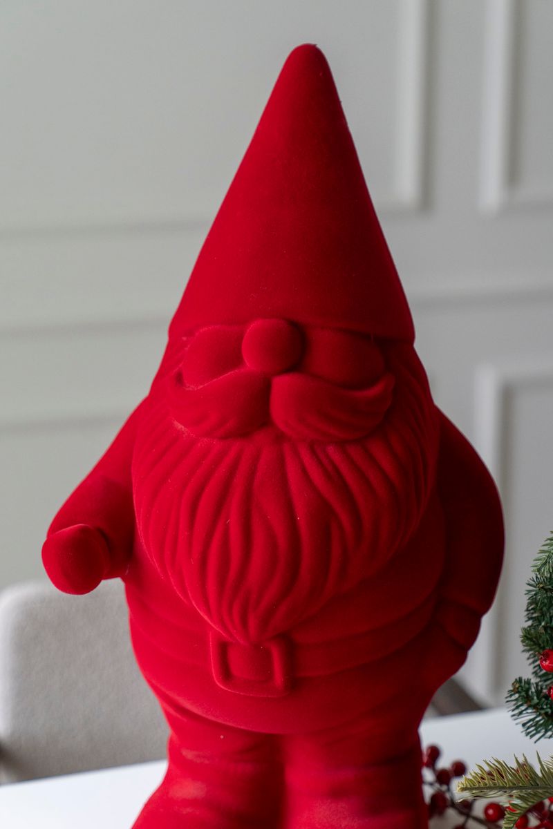 Velour Tomte 56cm Röd