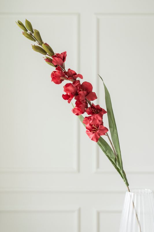 Konstgjord Blomma Gladiol 106cm - Röd