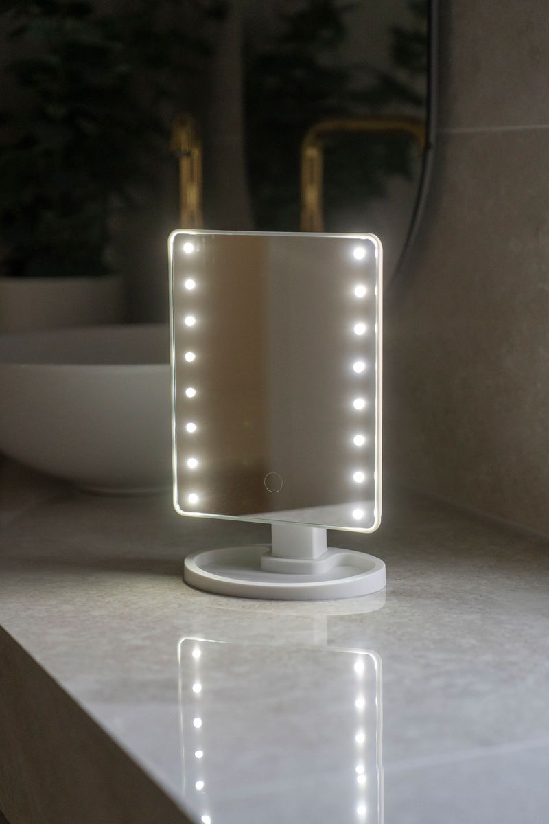 LED Sminkspegel Fyrkantad