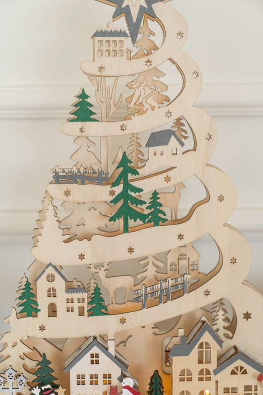 Trähus – Julgransby 45cm