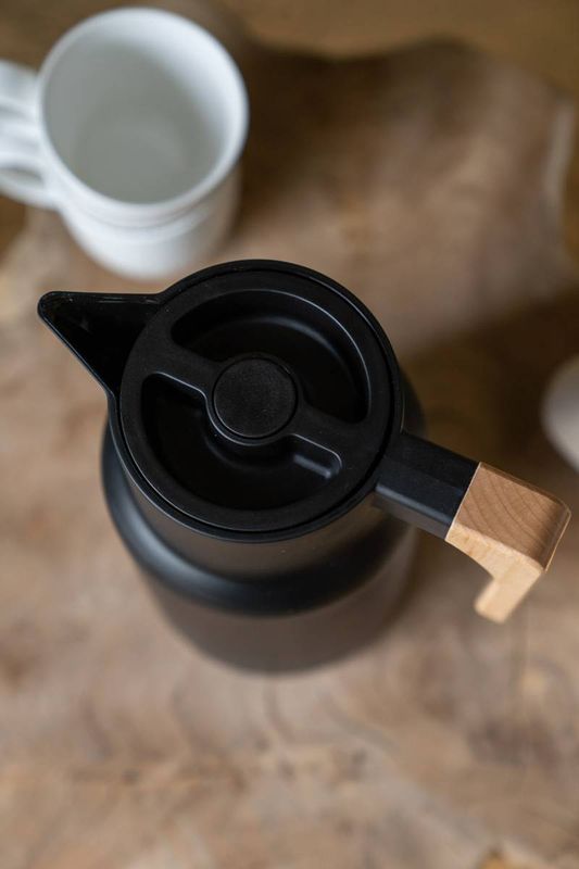 Kaffekanna m/trähandtag Svart