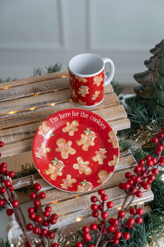 Presentset m/kopp och tallrik - Pepparkaka